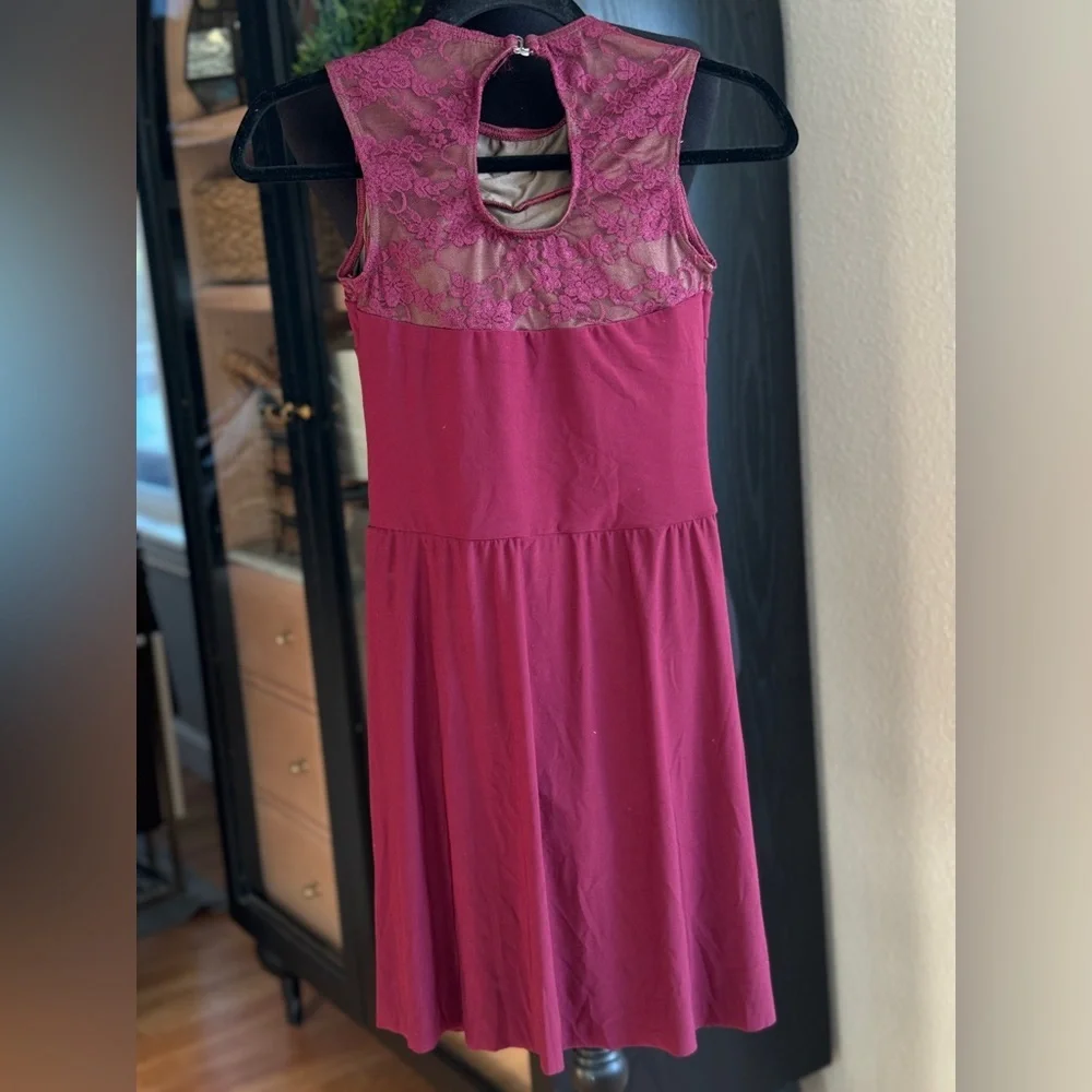 WEISSMAN Dance Costume Burgundy Red Lace Jazz Lyrical ·